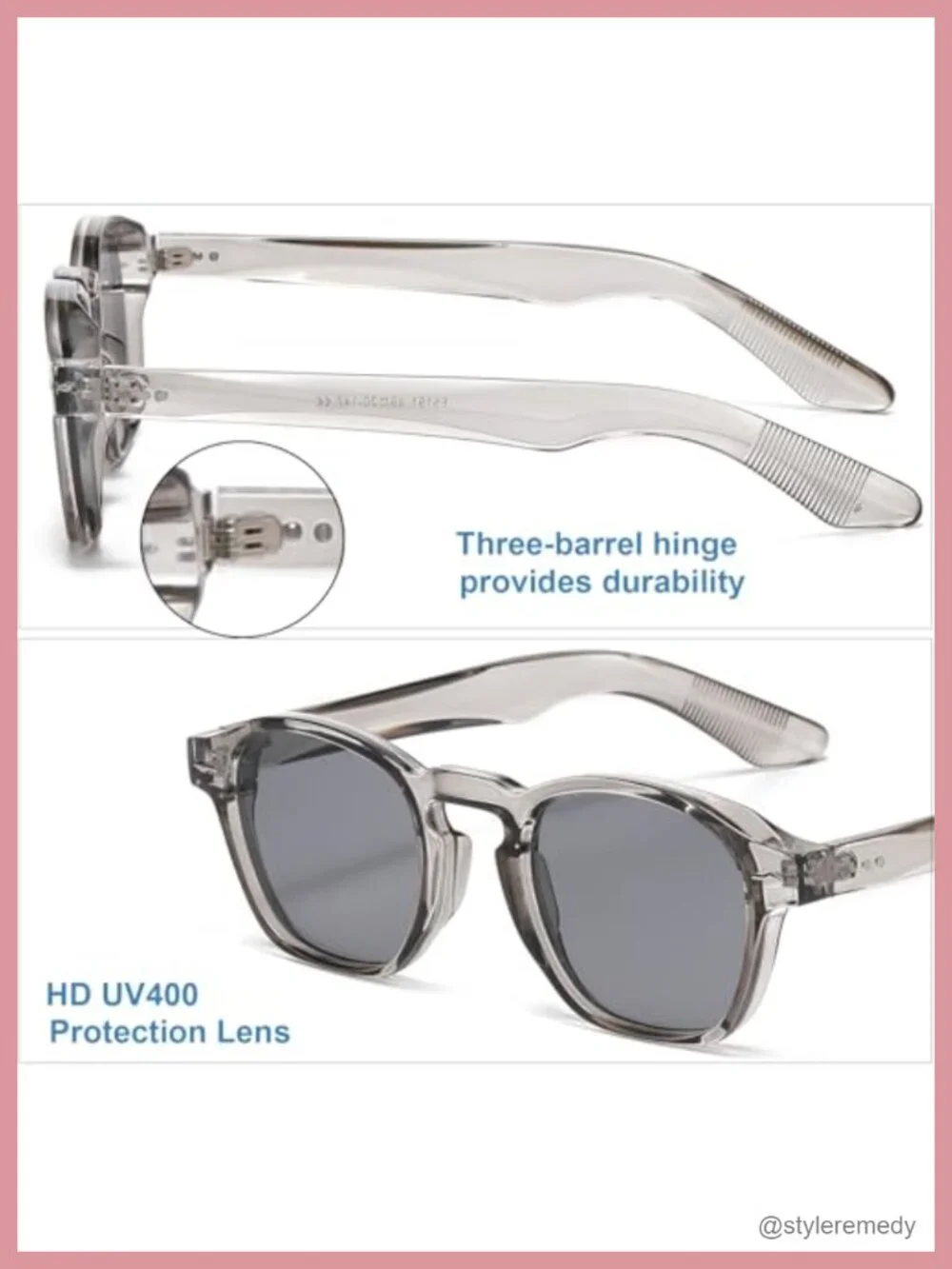 Unisex Tortoise Shell Sunglasses UV400 Protection Thick Plastic Frame